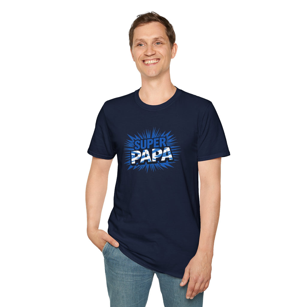 Super Papa Scotland Flag/Scottish themed T-Shirt – Comic Style Father’s Day Gift