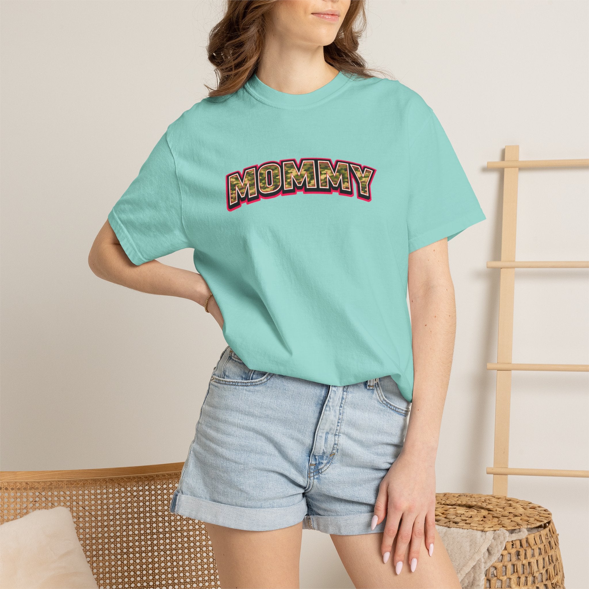 Mommy Camo Graphic T-Shirt — Retro Lettering Mother's Day Tee