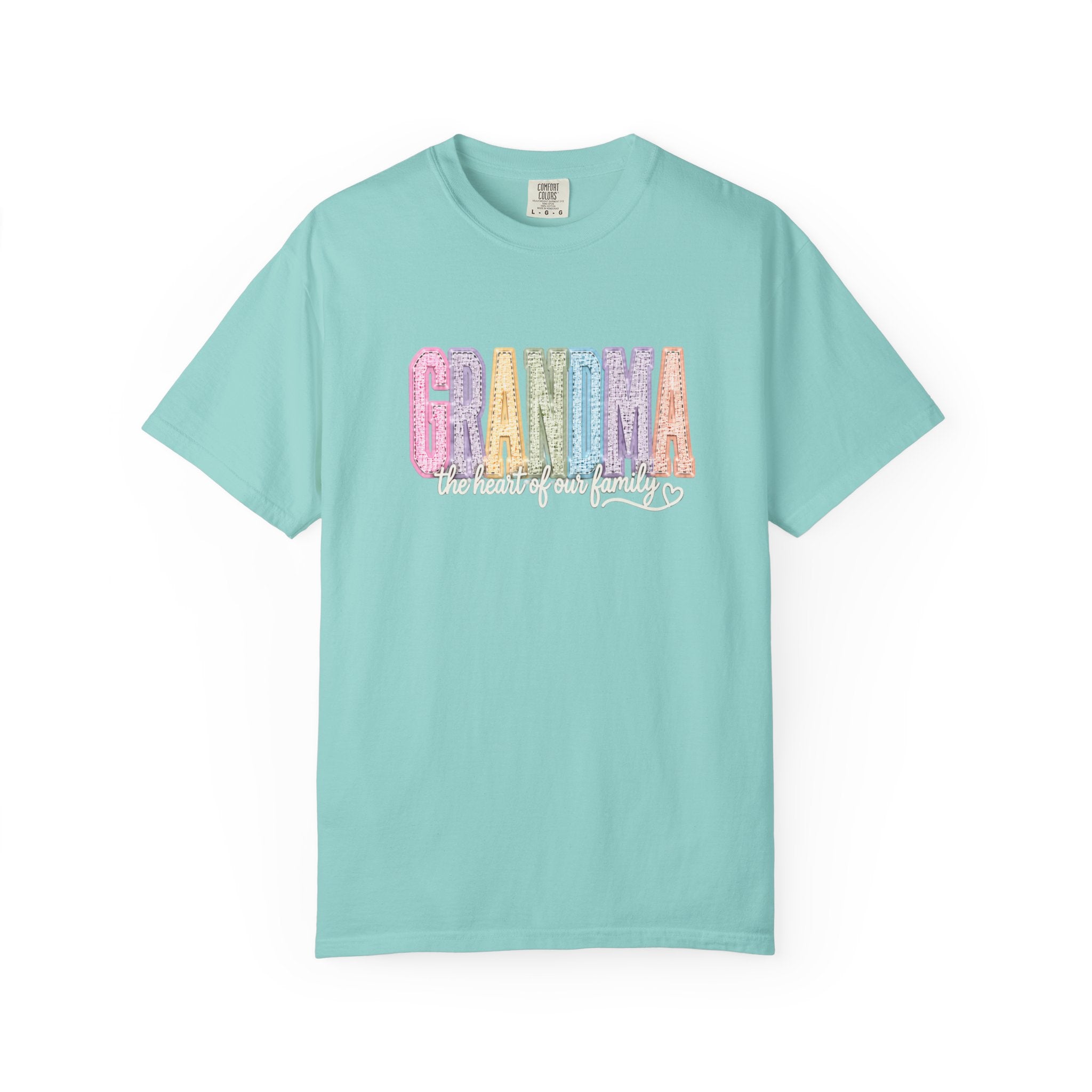 Grandma Floral Graphic T-Shirt — "Grandma, the heart of our family" Gift Tee