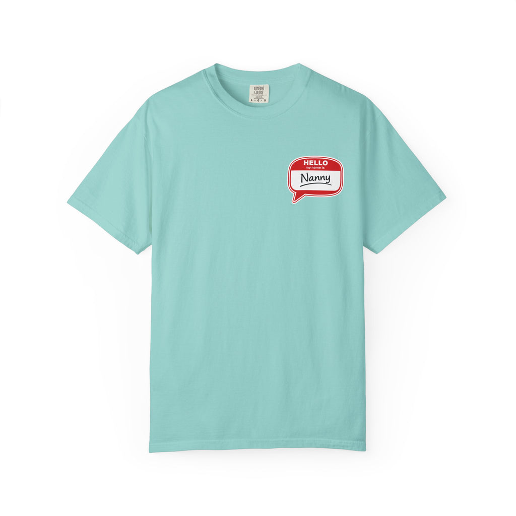 Hello Nanny Pocket T-Shirt – Cute Name Tag Tee for Grandparents & Caregivers