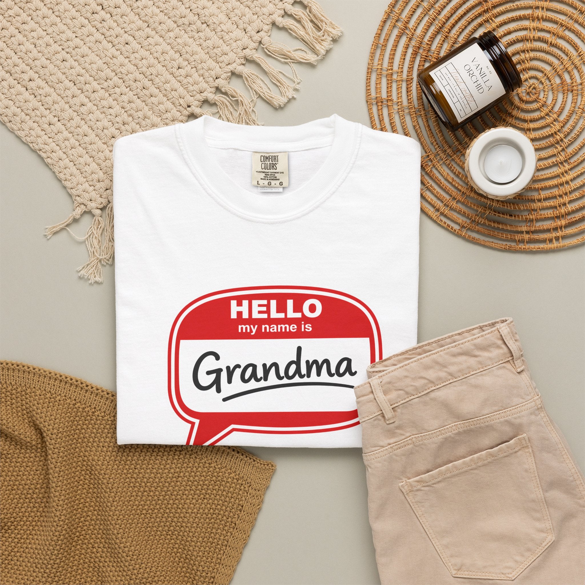Hello My Name Is Grandma T-Shirt — Funny Grandma Name Tag Tee
