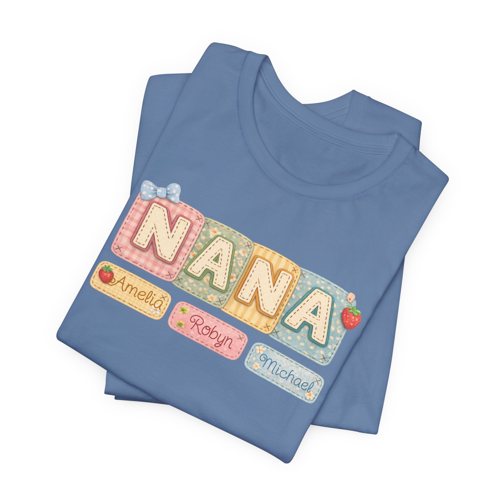 Nana Baby Blocks Tee — Personalized Grandmother Name Shirt