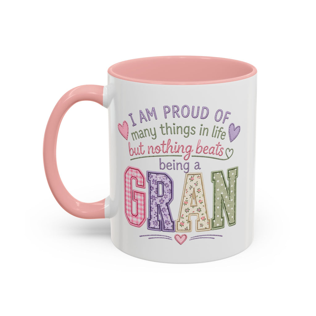 Accent Coffee Mug - 'Gran' Floral Heart Design (11/15oz)
