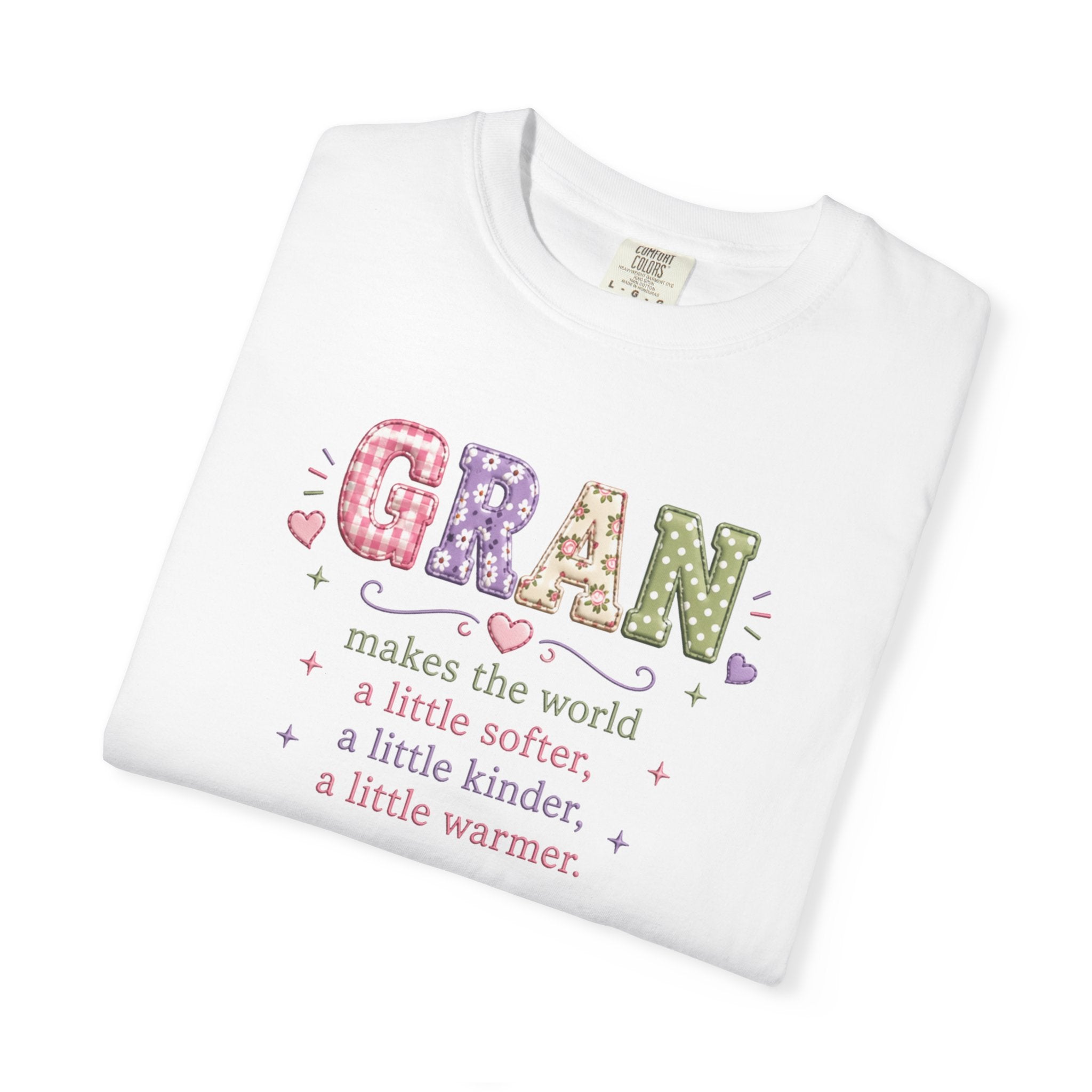 Gran Makes the World Softer T-Shirt – Gift for Grandma, Floral Vintage Lettering