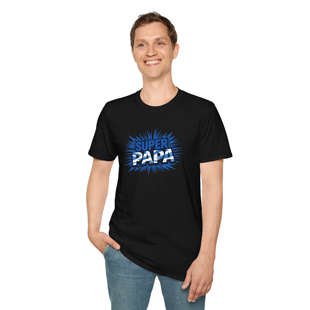 Super Papa Scotland Flag/Scottish themed T-Shirt – Comic Style Father’s Day Gift