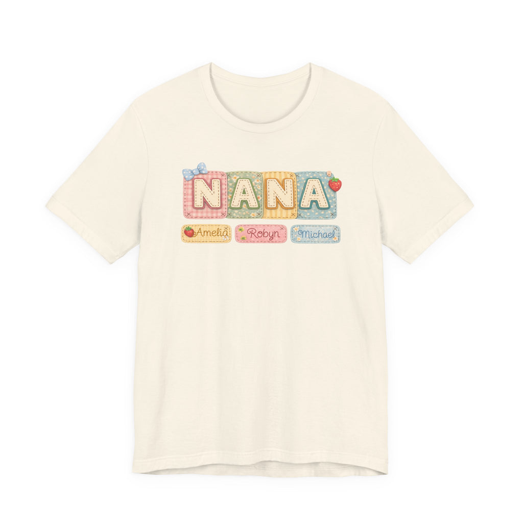 Nana Baby Blocks Tee — Personalized Grandmother Name Shirt