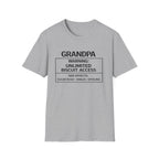 Grandpa Warning T-Shirt — "Unlimited Biscuit Access" Funny Grandpa Tee