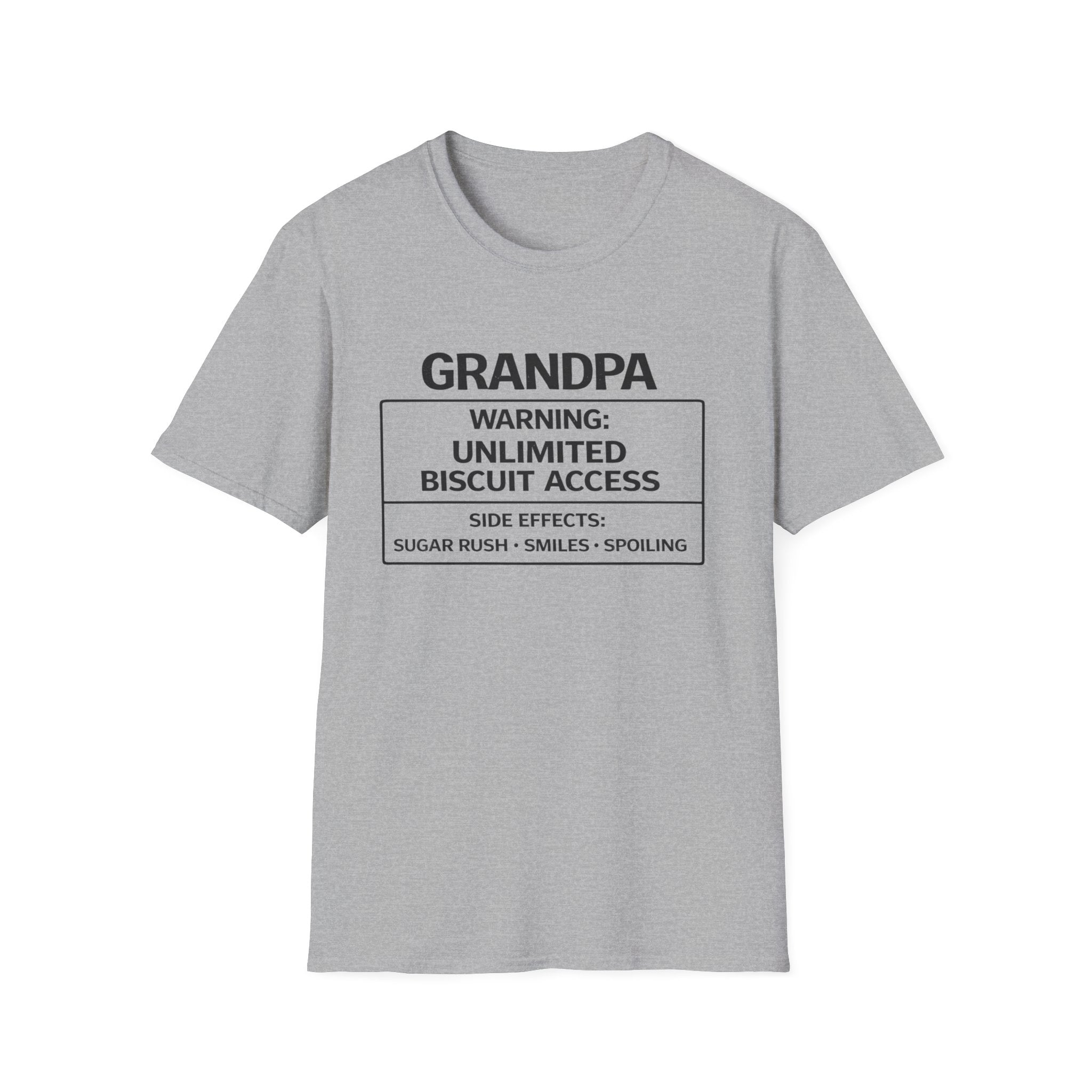Grandpa Warning T-Shirt — "Unlimited Biscuit Access" Funny Grandpa Tee