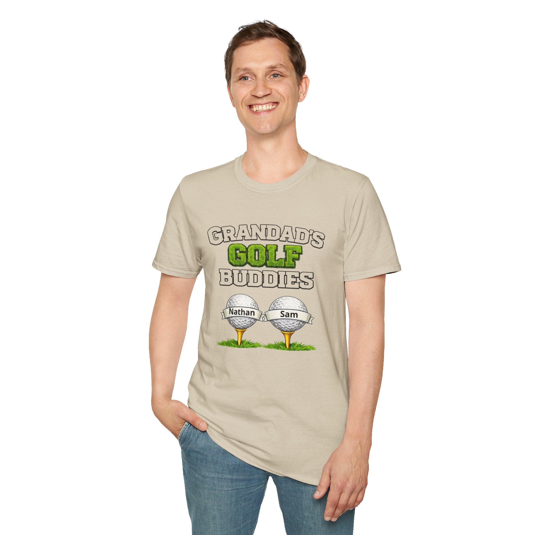 Granddad's Golf Buddies T-Shirt — Personalized Golf Tee with Names