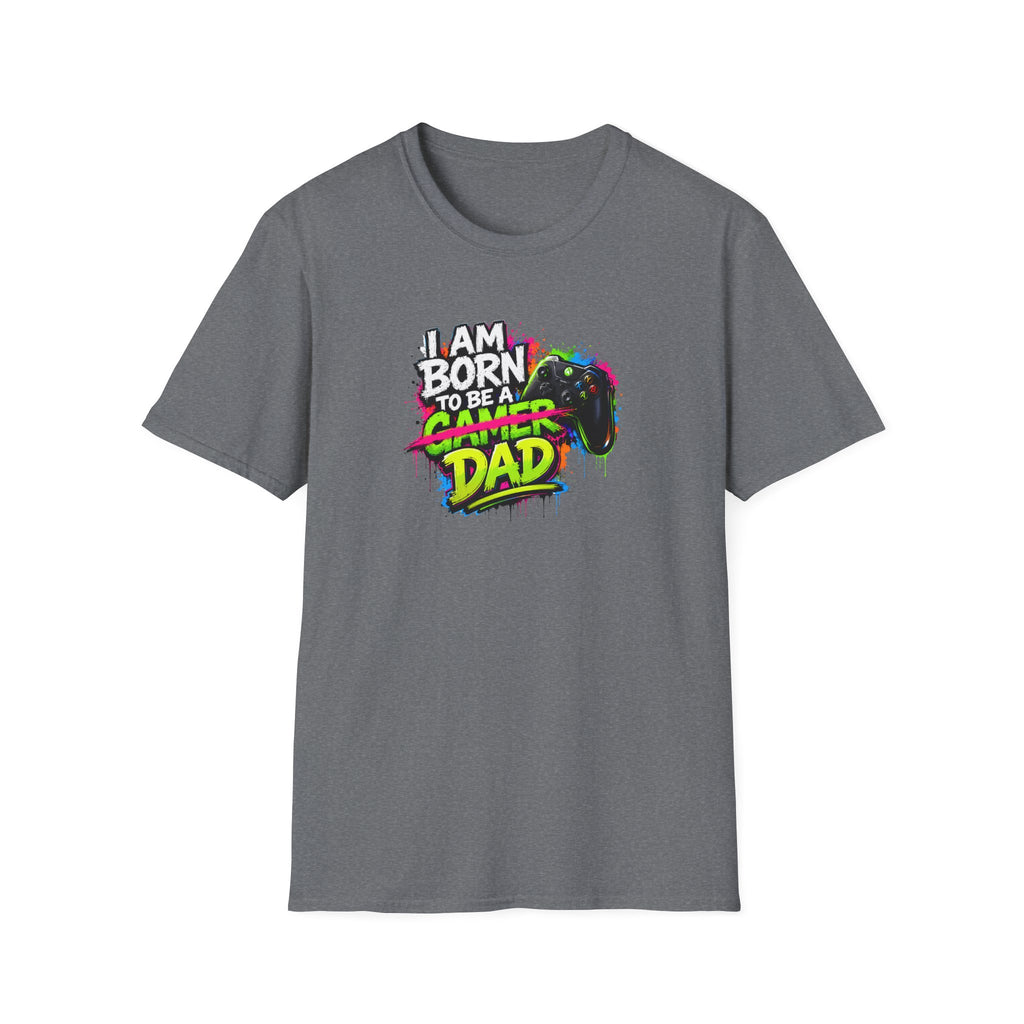 "I Am Born To Be A Gamer Dad" Neon T‑Shirt