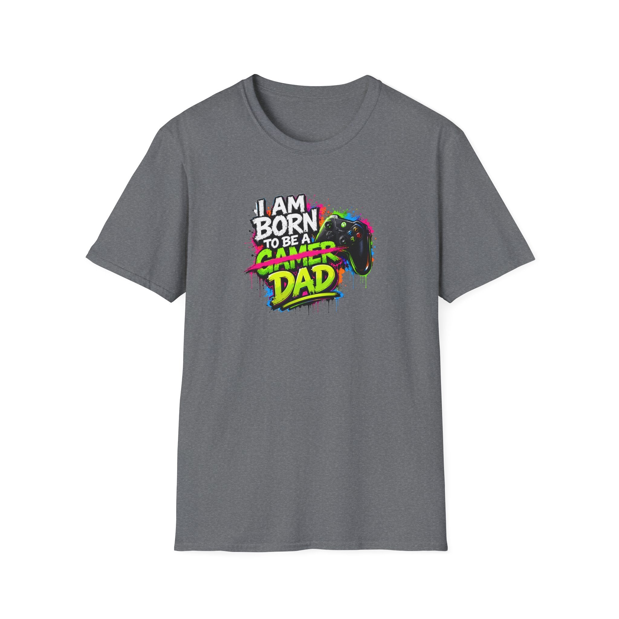 "I Am Born To Be A Gamer Dad" Neon T‑Shirt