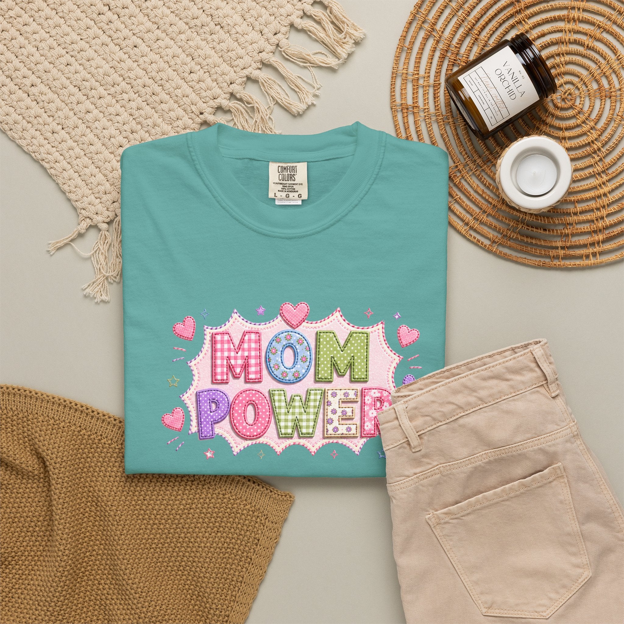 Mom Power T-Shirt — Cute Pastel Heart Mother's Day Tee