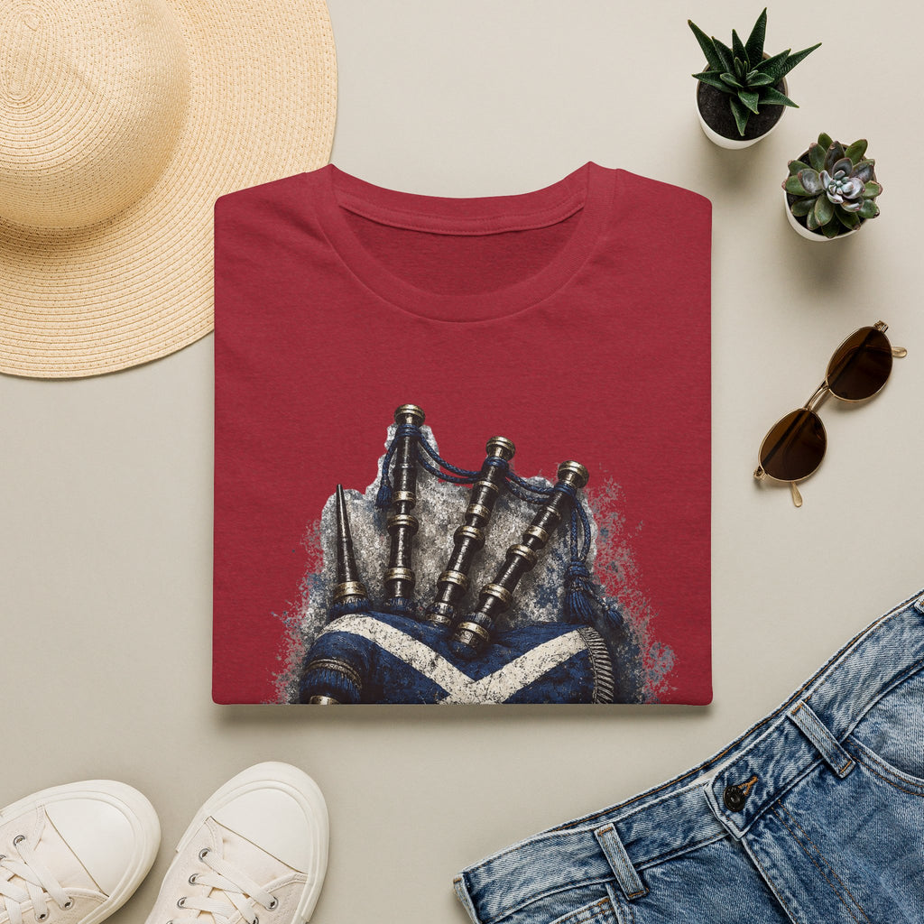 Bagpipes Following Scotland Flag Tee