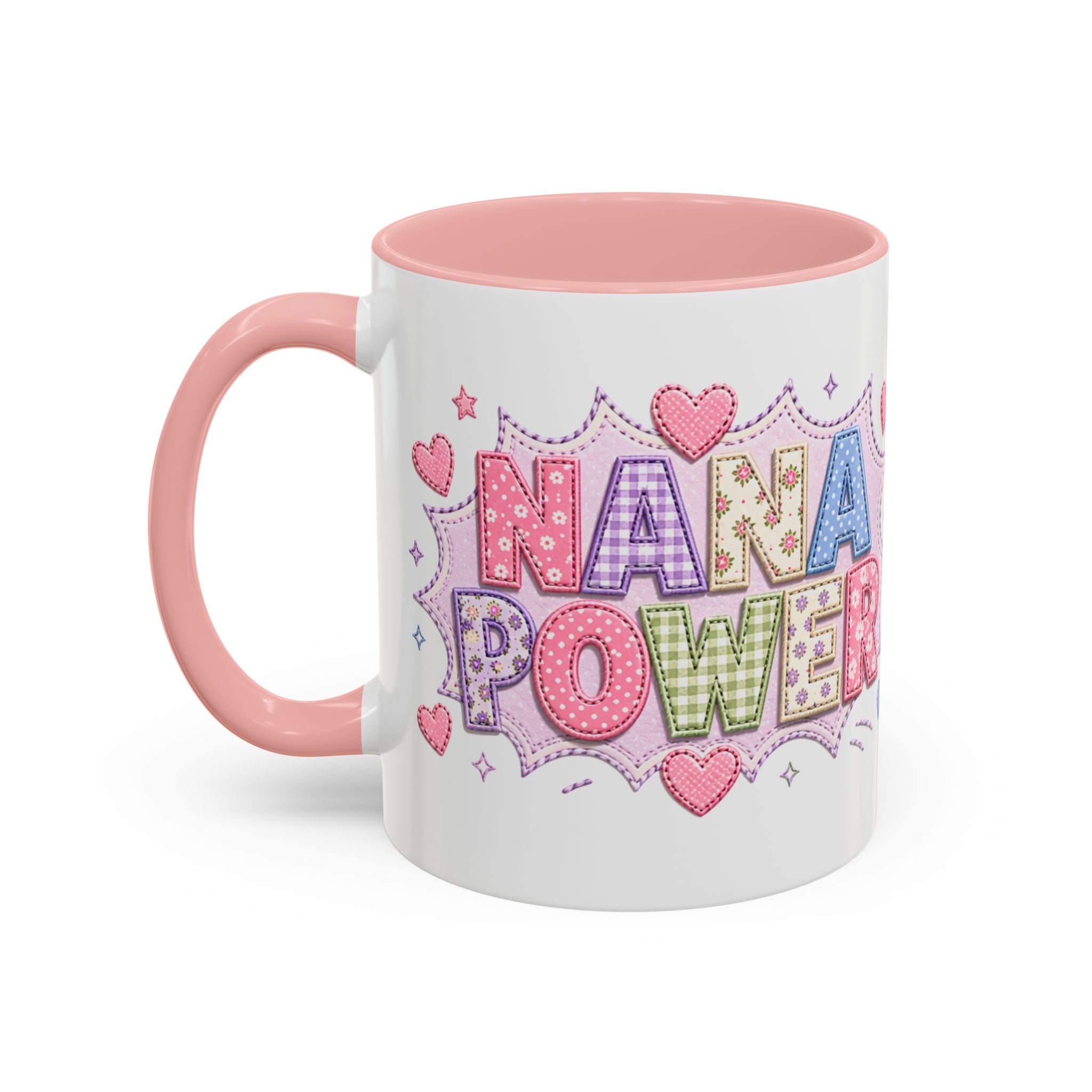 Nana Power Accent Coffee Mug — Cute Pastel 'Nana Power' Ceramic Cup (11/15oz)