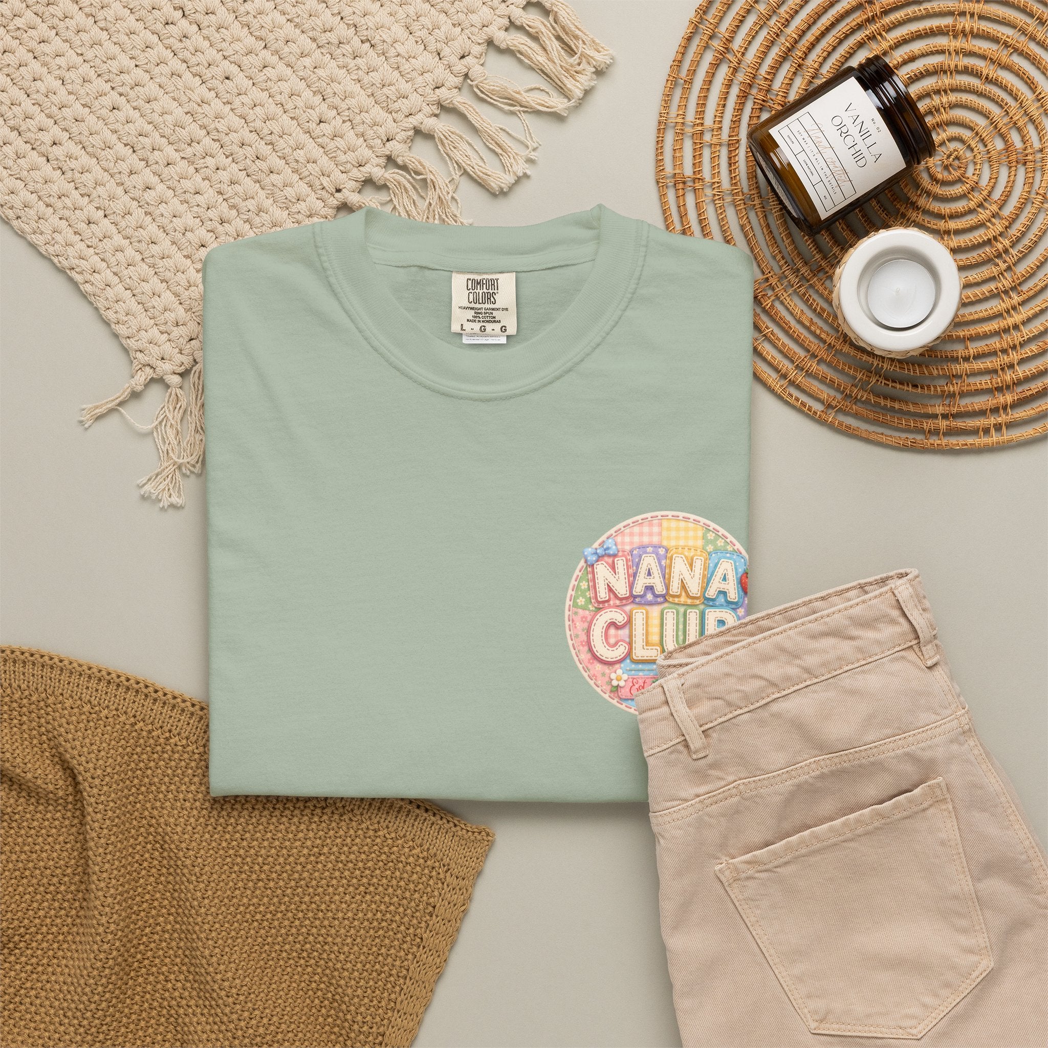Nana Club T-Shirt — Retro Rainbow Badge Graphic