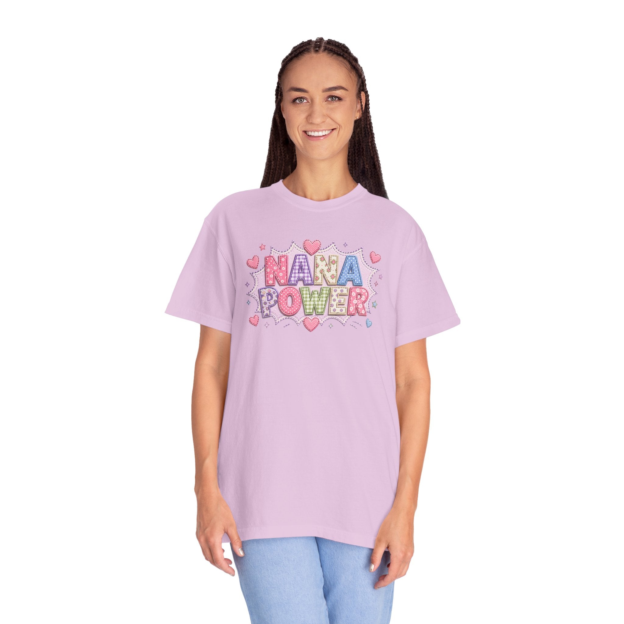 Nana Power T-Shirt — Playful Retro Heart Graphic for Grandmother Gifts