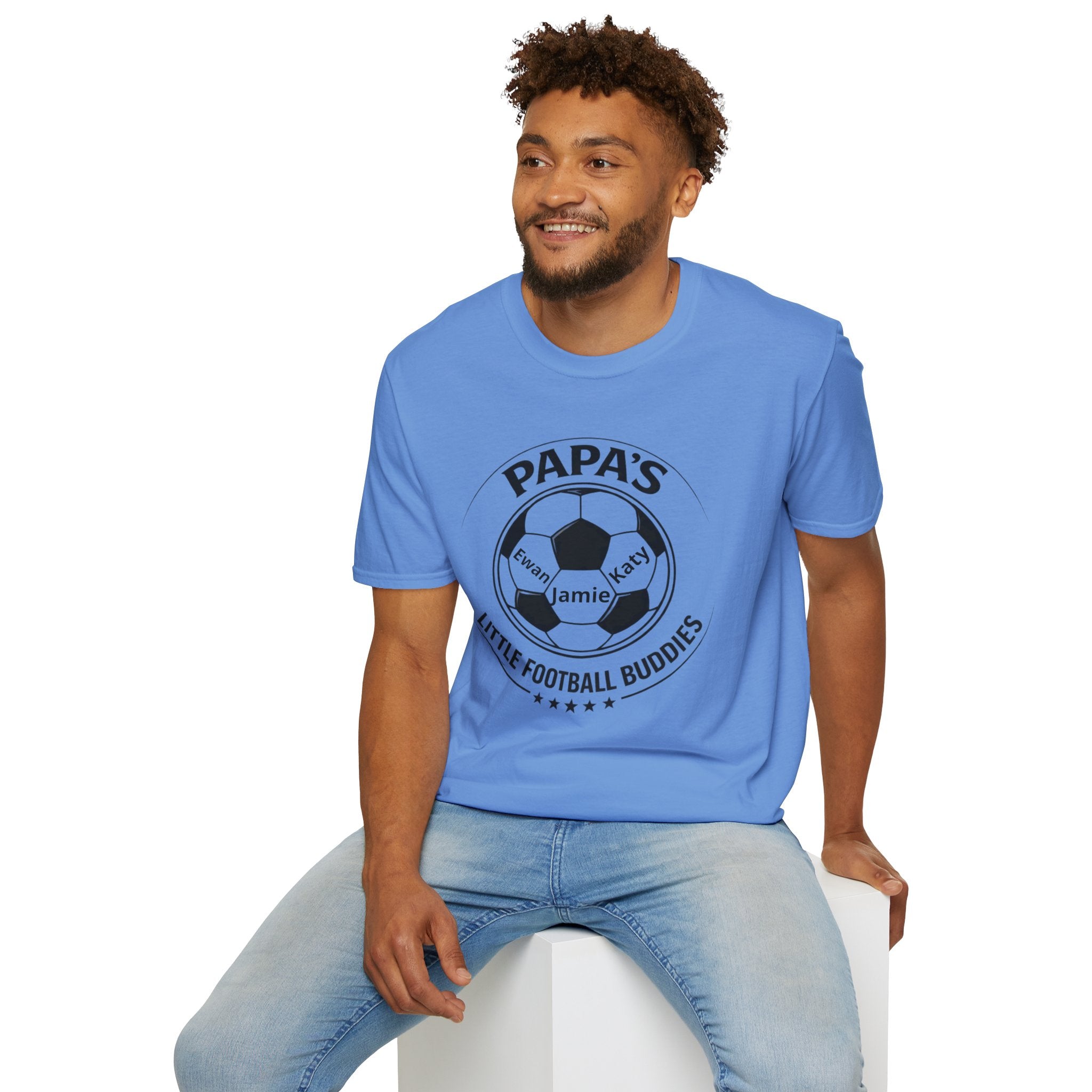 T-Shirt — "Papa's Little Football Buddies" Personalized Soccer Dad Tee