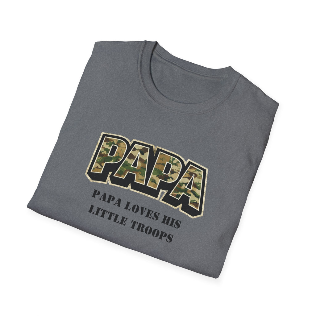 Papa Camo T-Shirt — "Papa Loves His Little Troops" Fathers Day Dad Tee