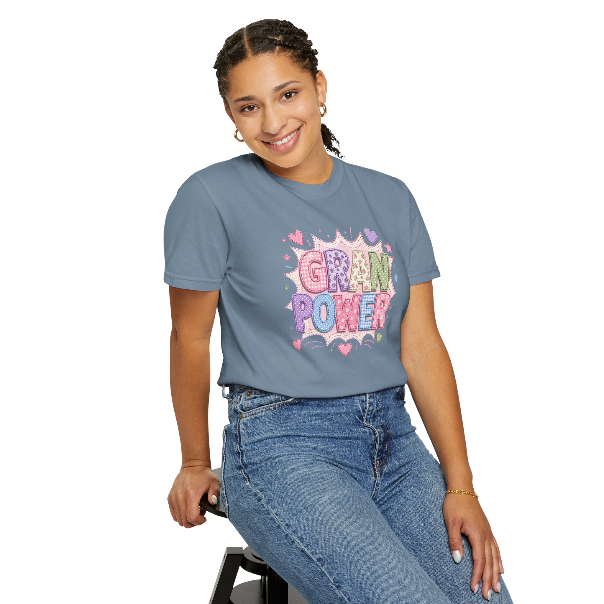 Gran Power T-Shirt — Cute Pastel 'Gran Power' Graphic Tee for Grandparents, Mother's Day Gift