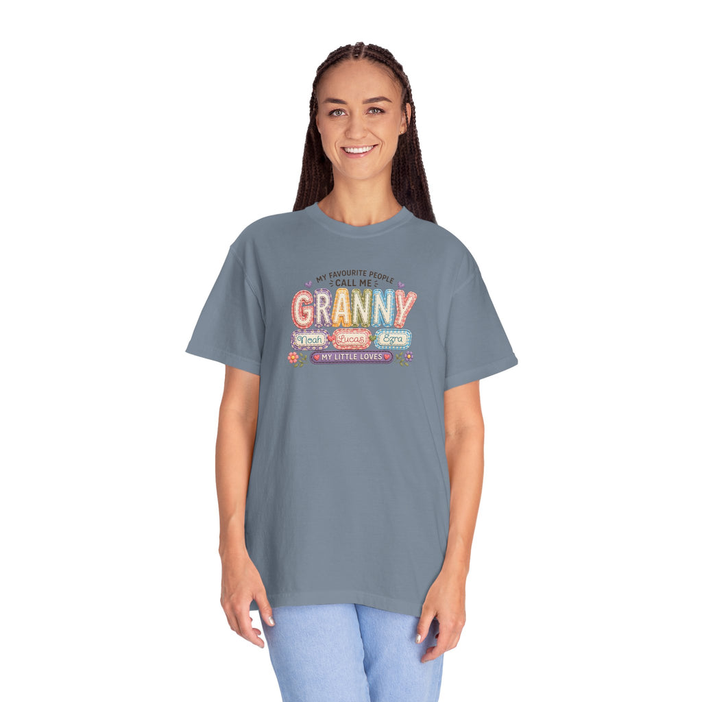 Granny Floral Retro Tee — "My Favourite People Call Me Granny"