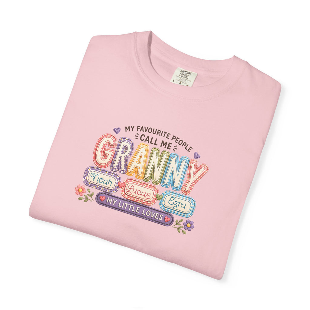 Granny Floral Retro Tee — "My Favourite People Call Me Granny"