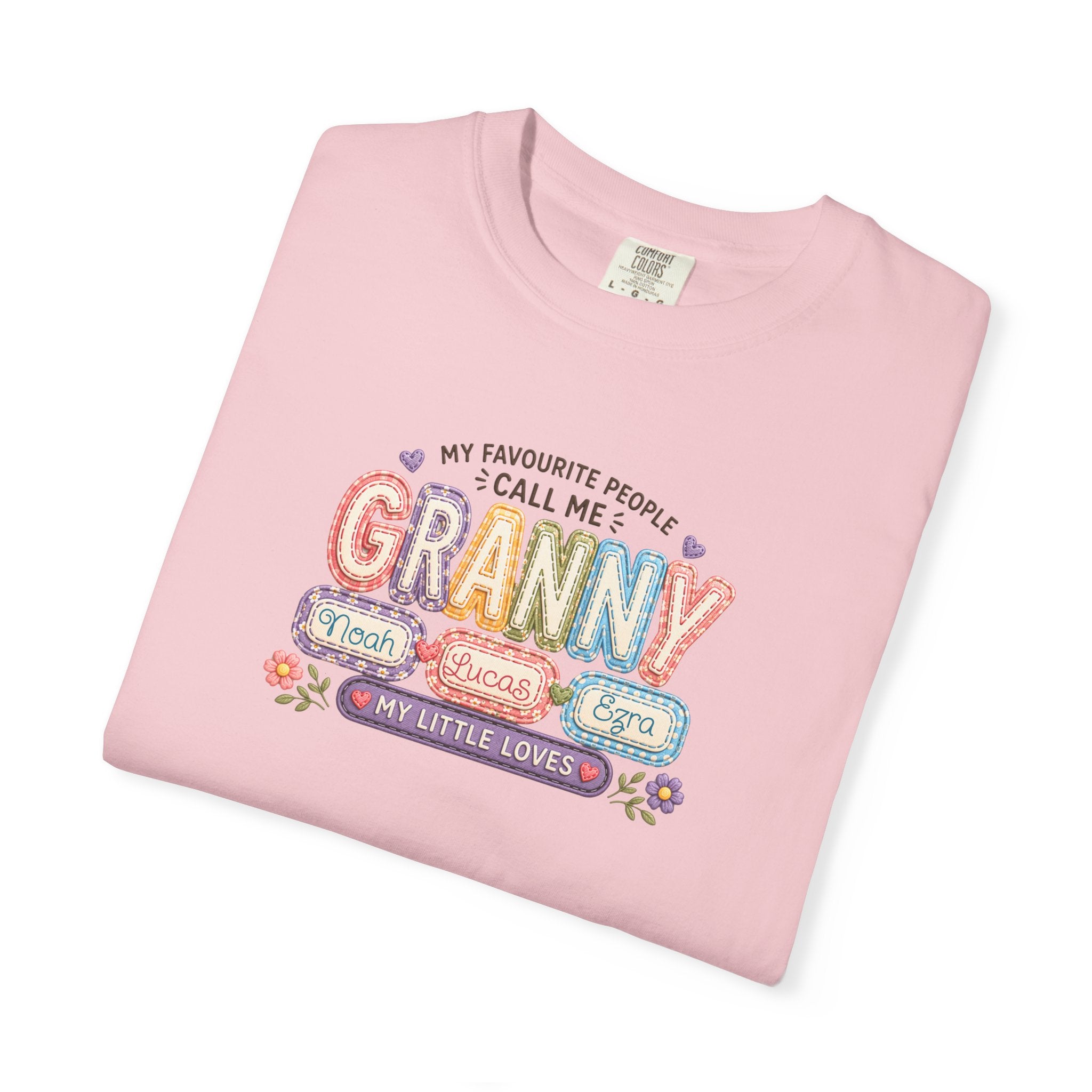 Granny Floral Retro Tee — "My Favourite People Call Me Granny"