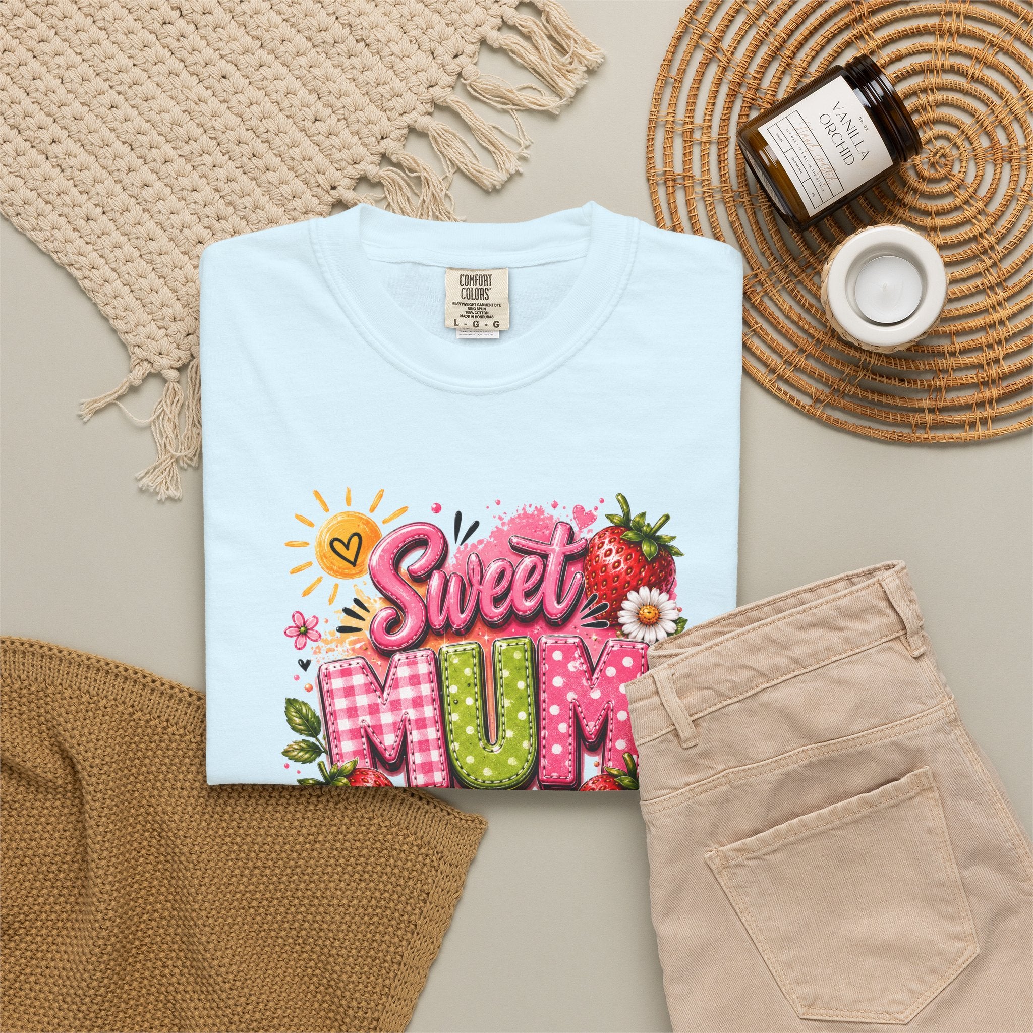 Sweet Mum T-Shirt — Floral Strawberry Mother's Day Tee