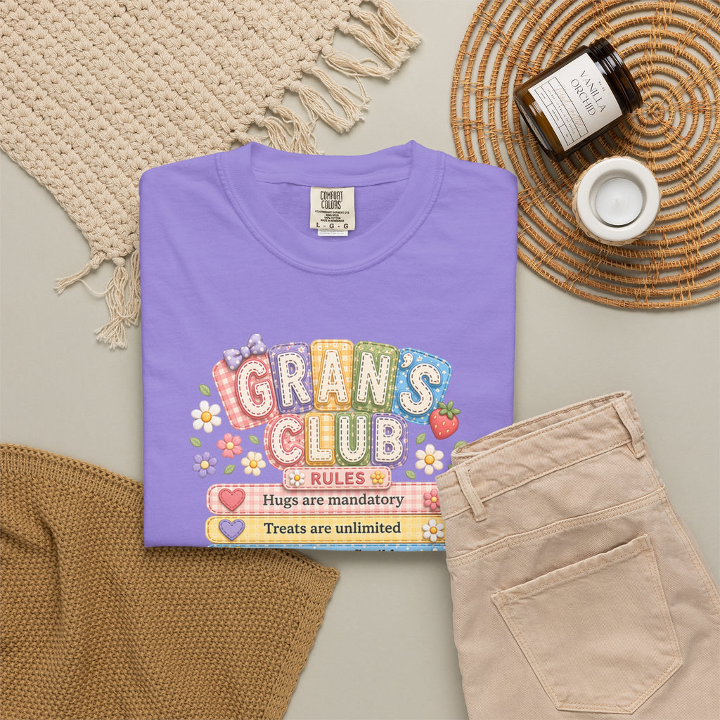 Grans Club Rules T-Shirt — Cute Floral Grandma Shirt, Funny Grandmother Gift for Mother's Day