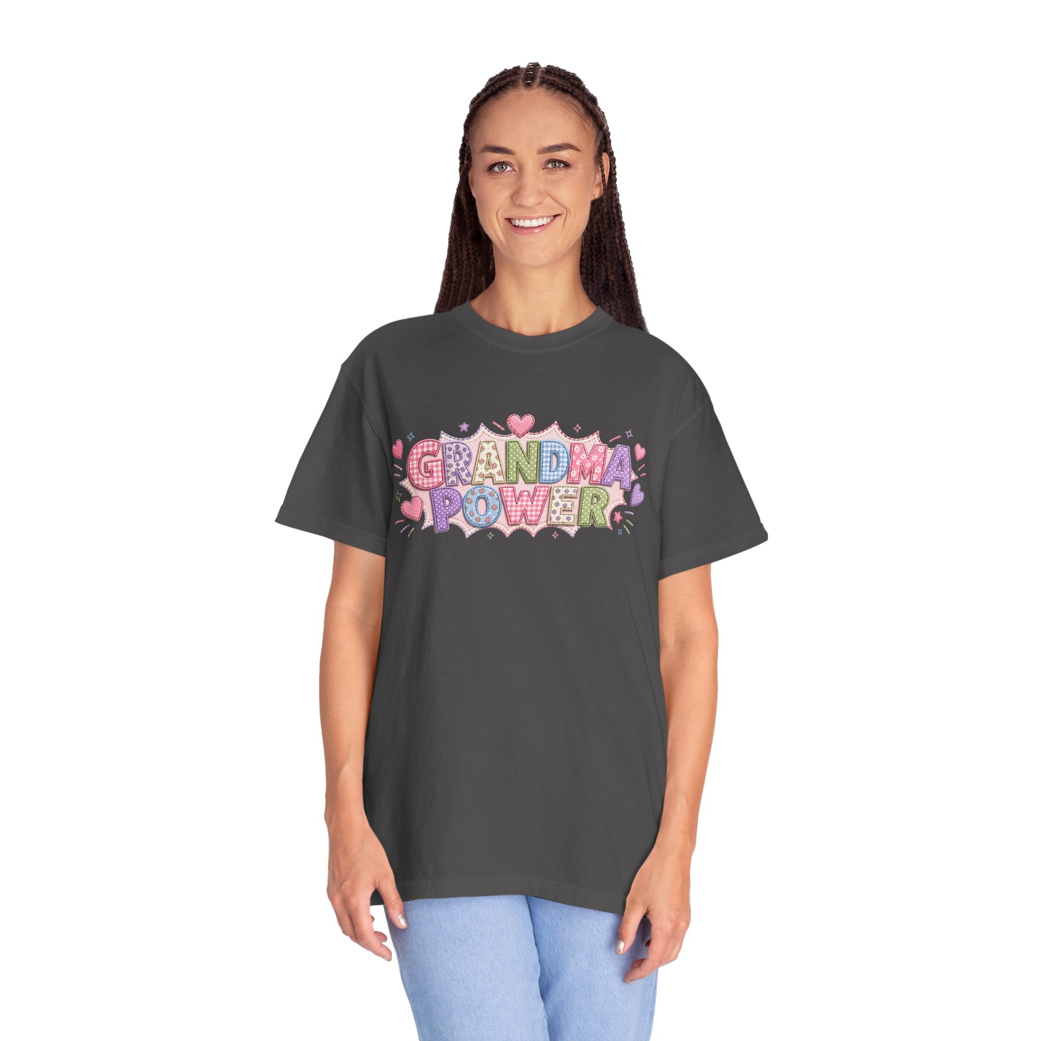 Grandma Power T-Shirt — Cute Heart Graphic Tee for Grandmothers