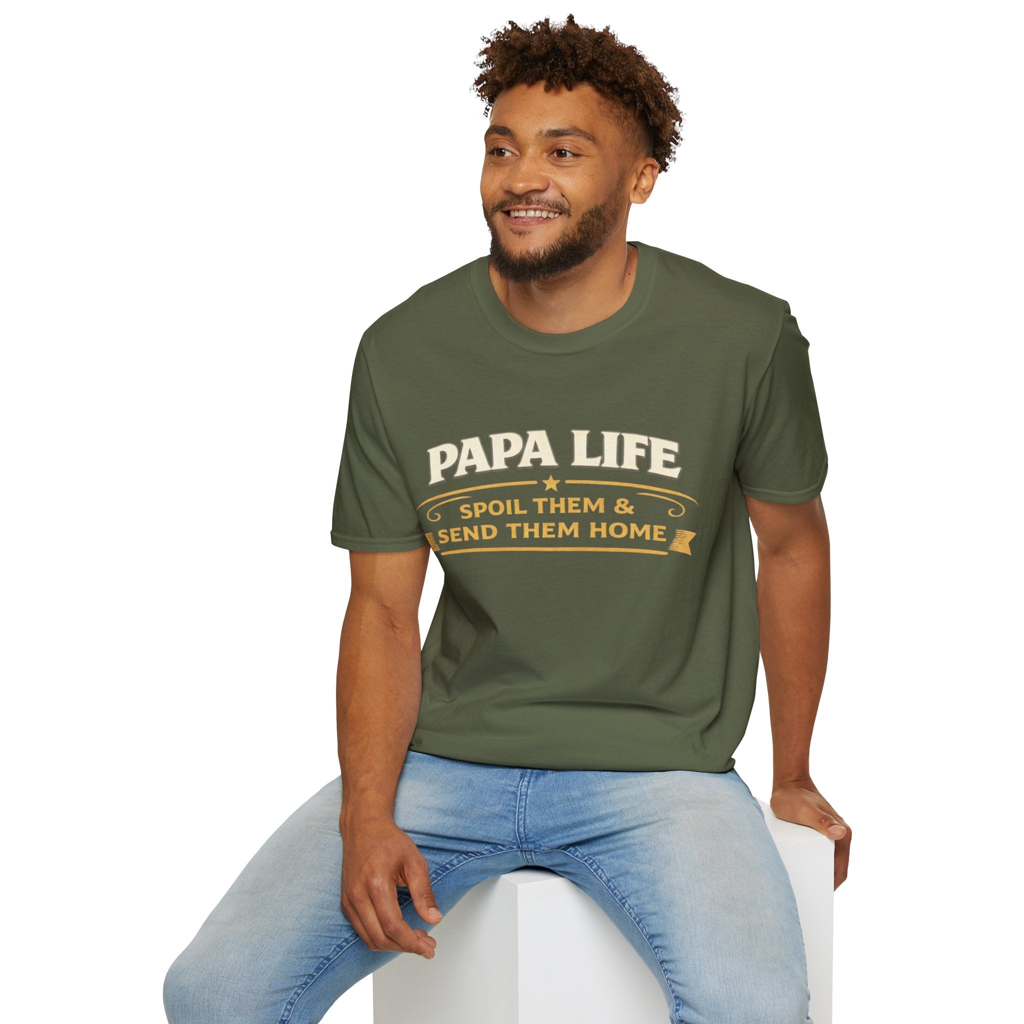 Papa Life T-Shirt — "Spoil Them & Send Them Home" Grandfather Gift
