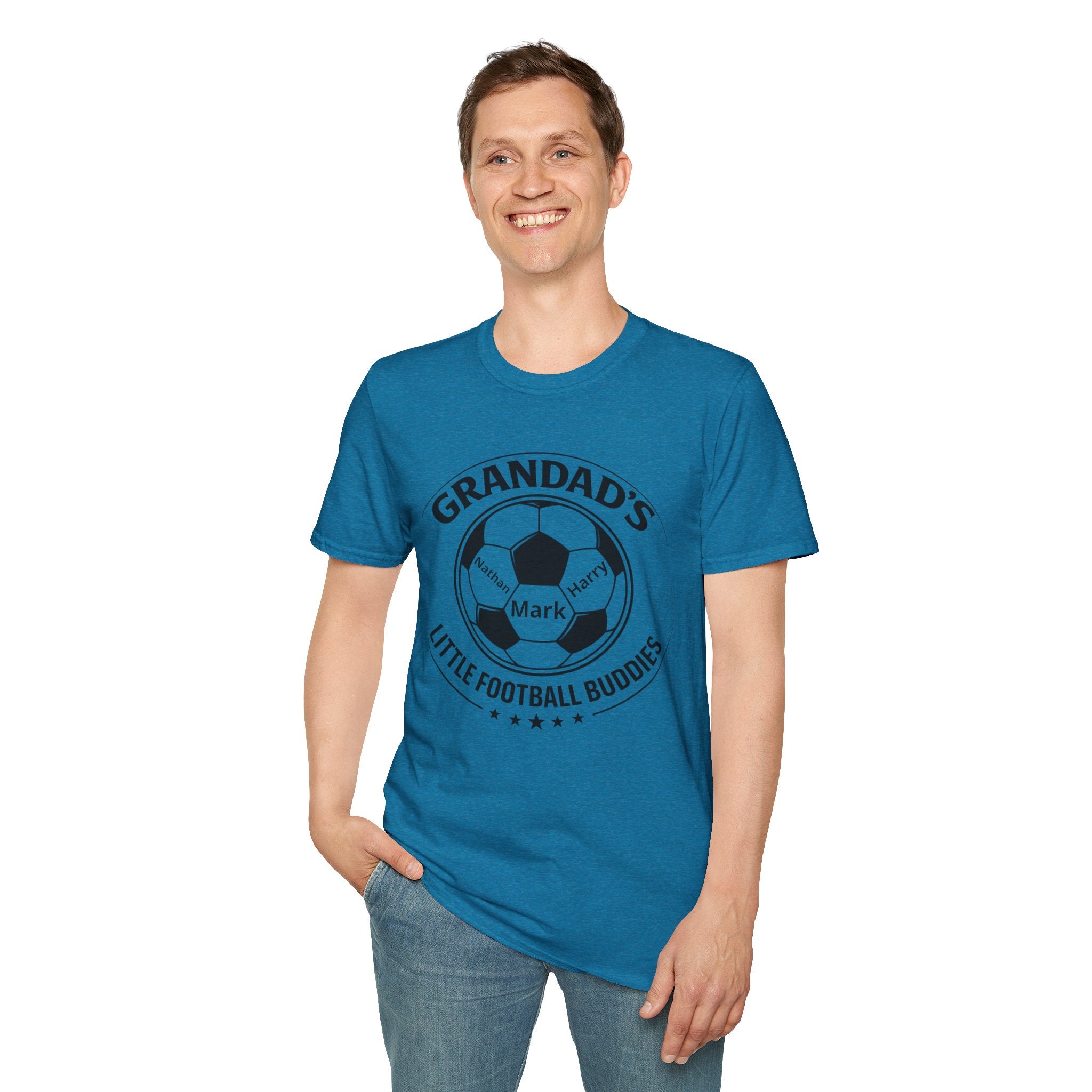 Grandad's Little Football Buddies T-Shirt — Personalized Soccer Grandpa Tee