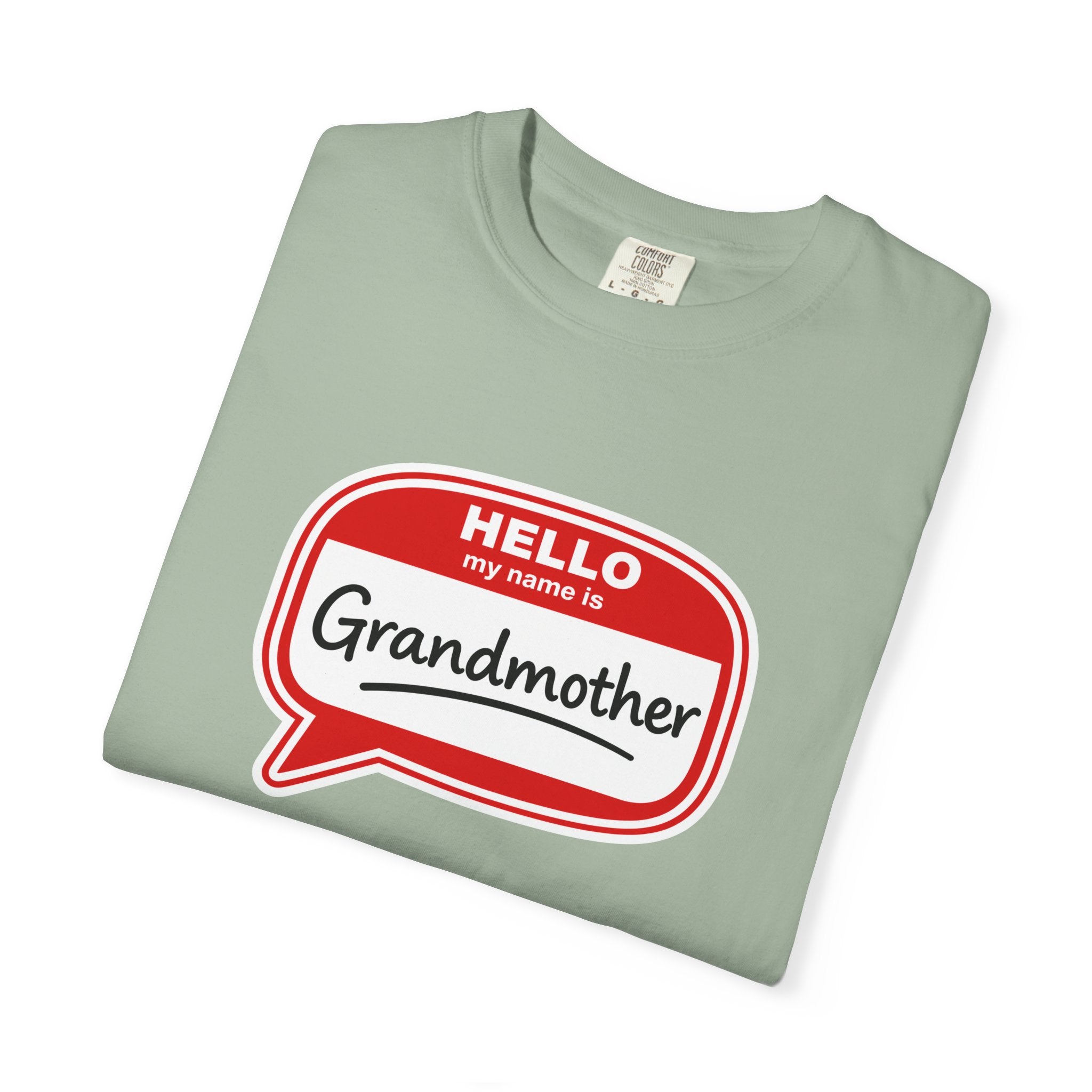 Hello My Name Is Grandmother T-Shirt - Retro Name Badge Tee for Moms & Grandmas