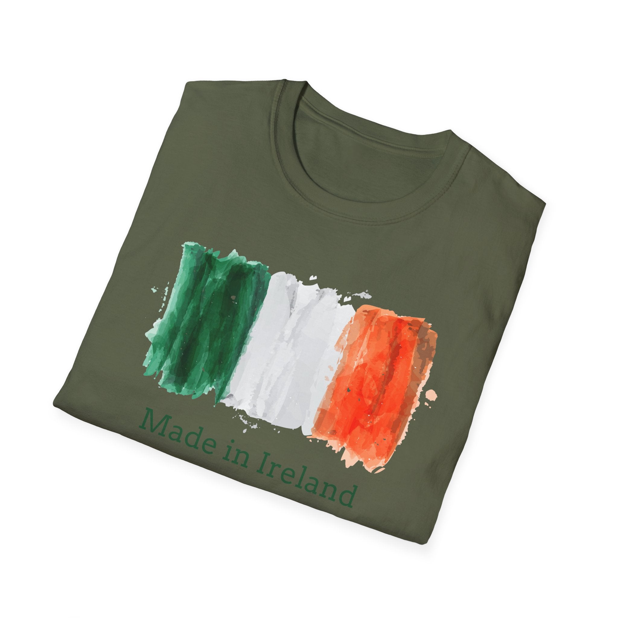 Made in Ireland T-Shirt — Watercolor Irish Flag Tee