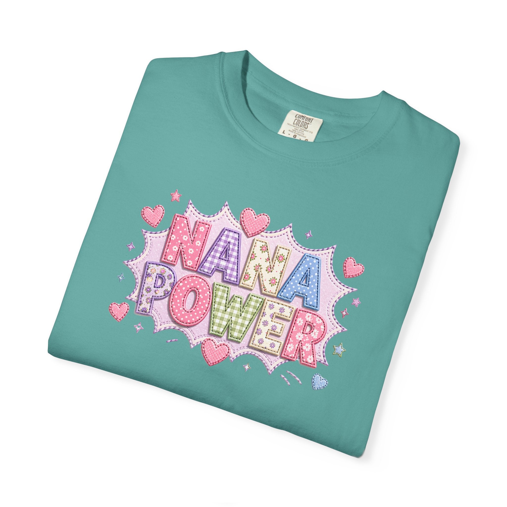Nana Power T-Shirt — Playful Retro Heart Graphic for Grandmother Gifts