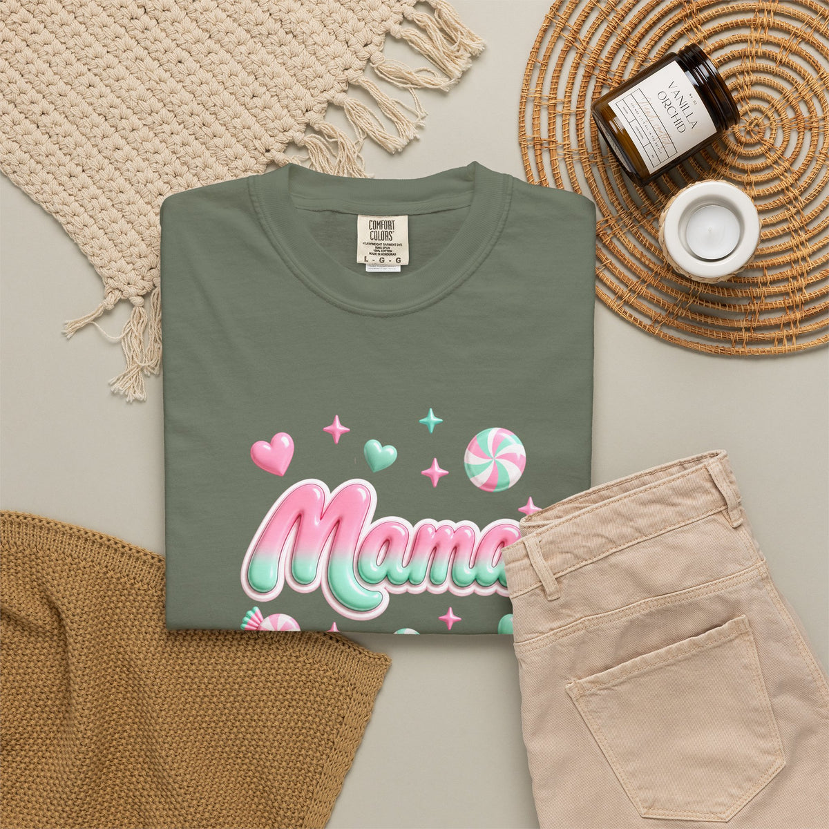 Mama Pastel Candy Script T-Shirt