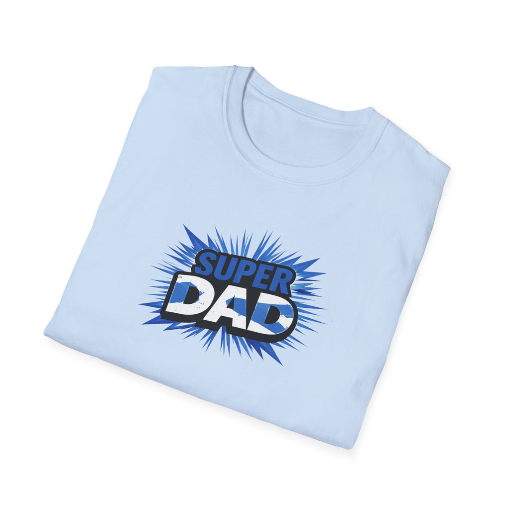 Super Dad T-Shirt — Scotland Flag themed Comic-Style Father's Day Gift