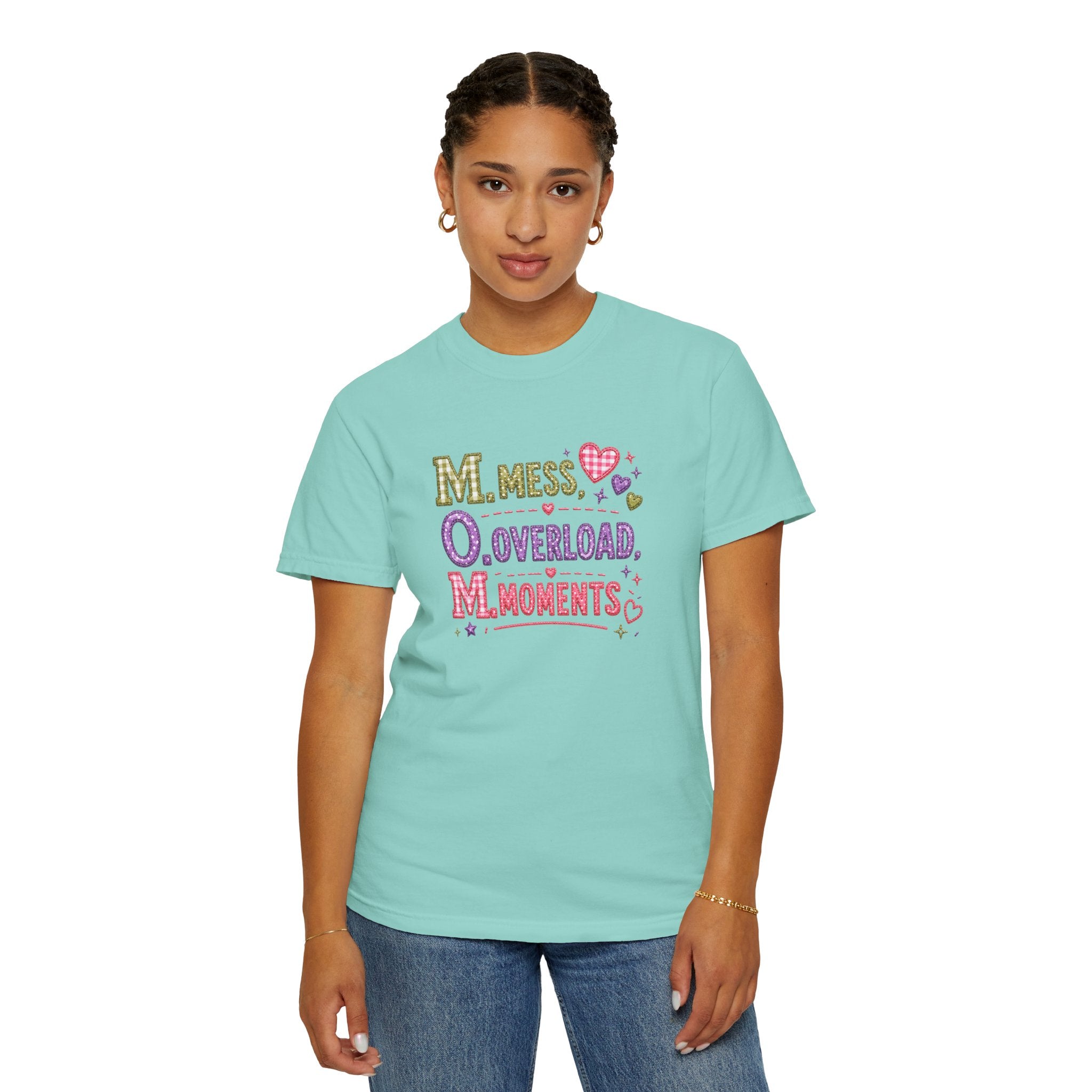 T-Shirt — 'M.O.M.: Mess, Overload, Moments' Playful Mother's Day Graphic Tee