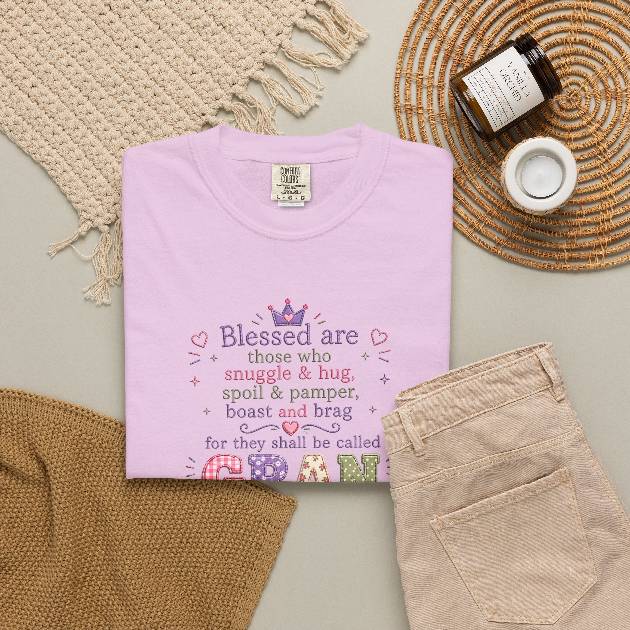 Gran Blessings T-Shirt — "Blessed are those who snuggle & hug... called GRAN"