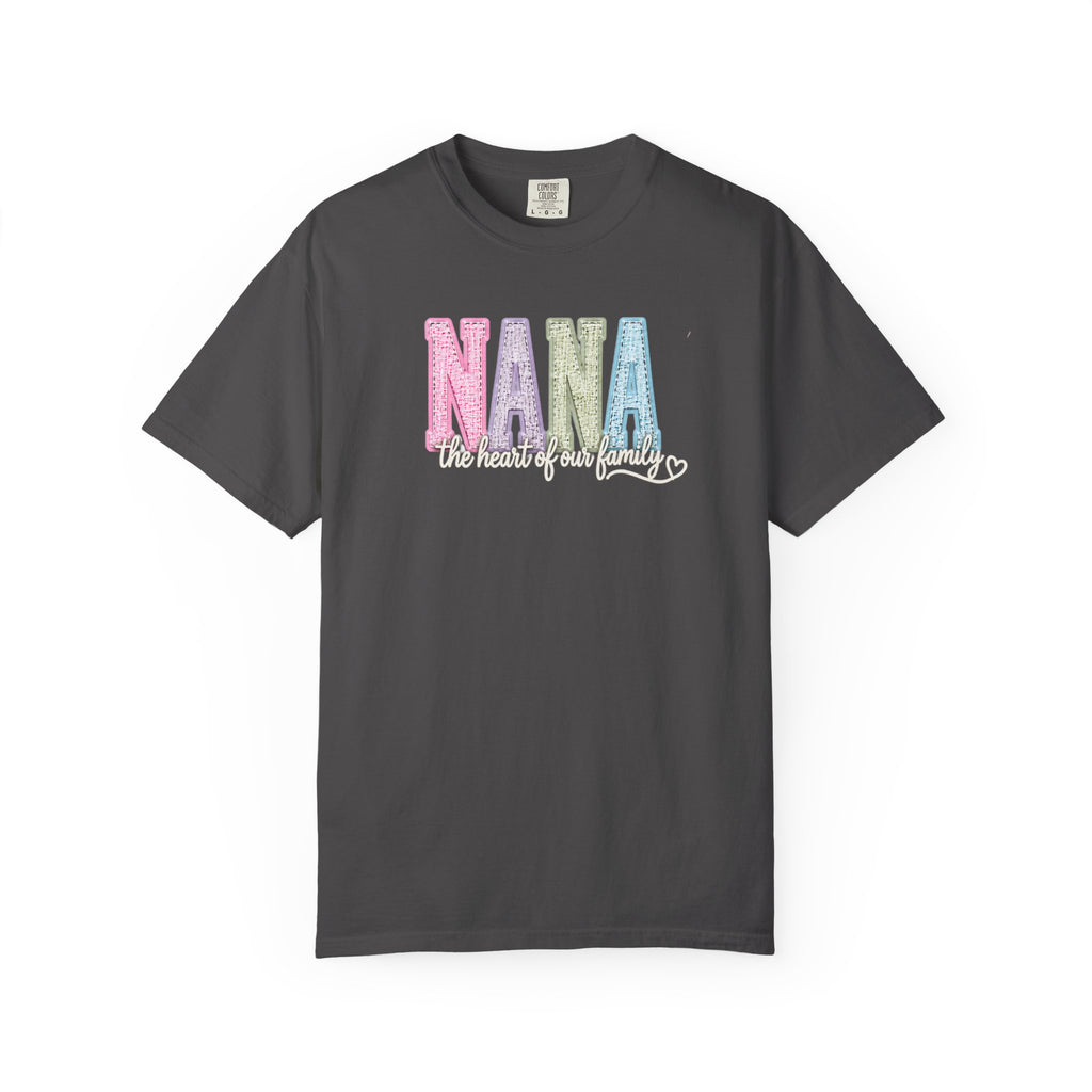 NANA Pastel Patchwork T-Shirt — "The Heart of Our Family" Gift