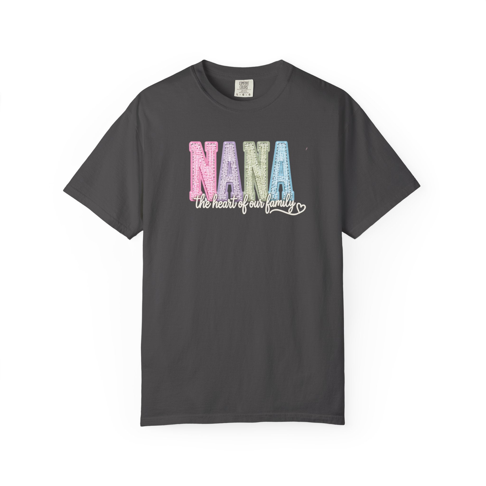 NANA Pastel Patchwork T-Shirt — "The Heart of Our Family" Gift