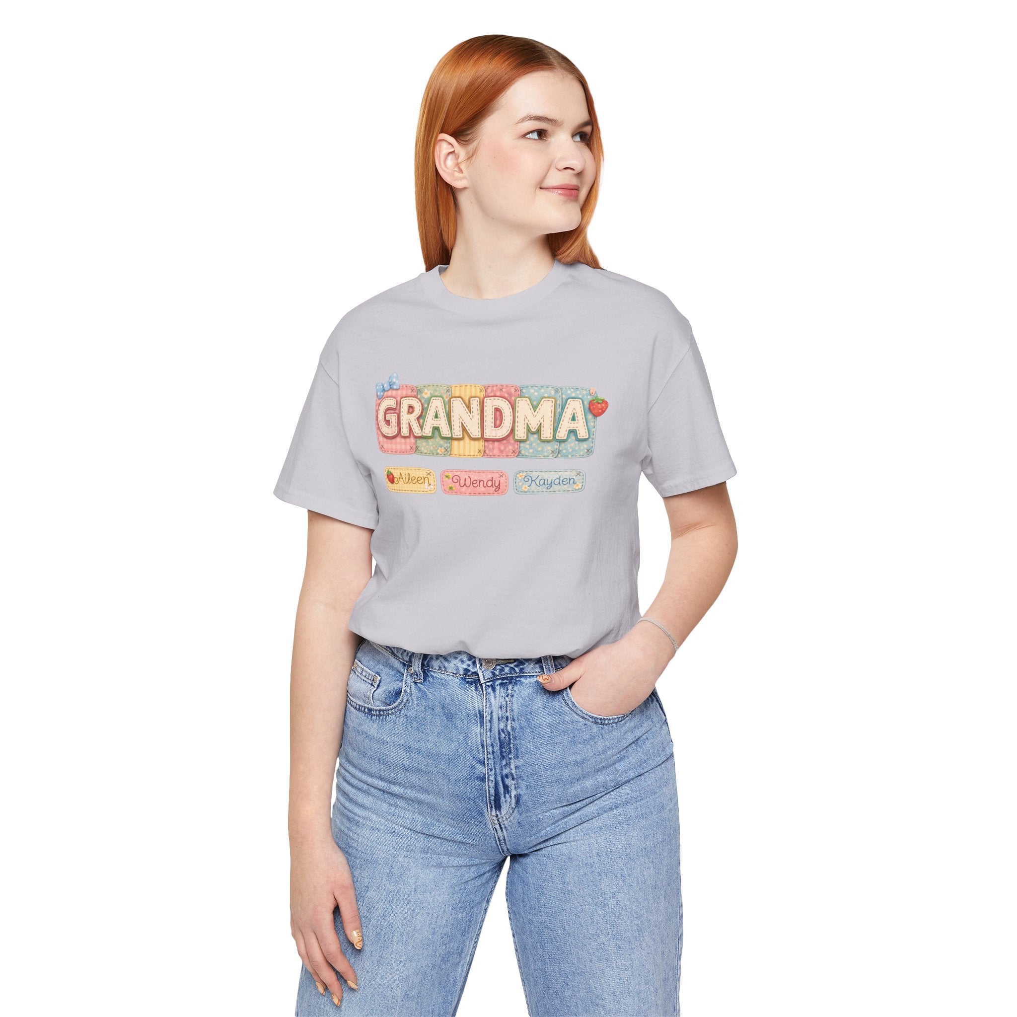 Grandma Floral Retro Tee — "Grandma" Names Design (Aileen • Wendy • Peyton)