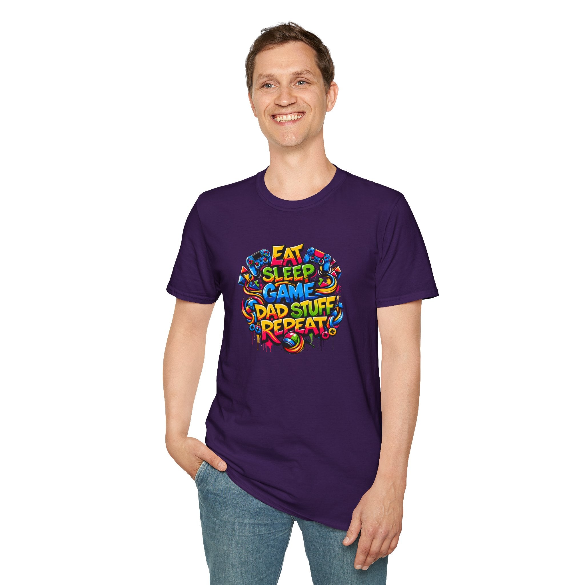 “Eat Sleep Game Dad Stuff Repeat” T-Shirt