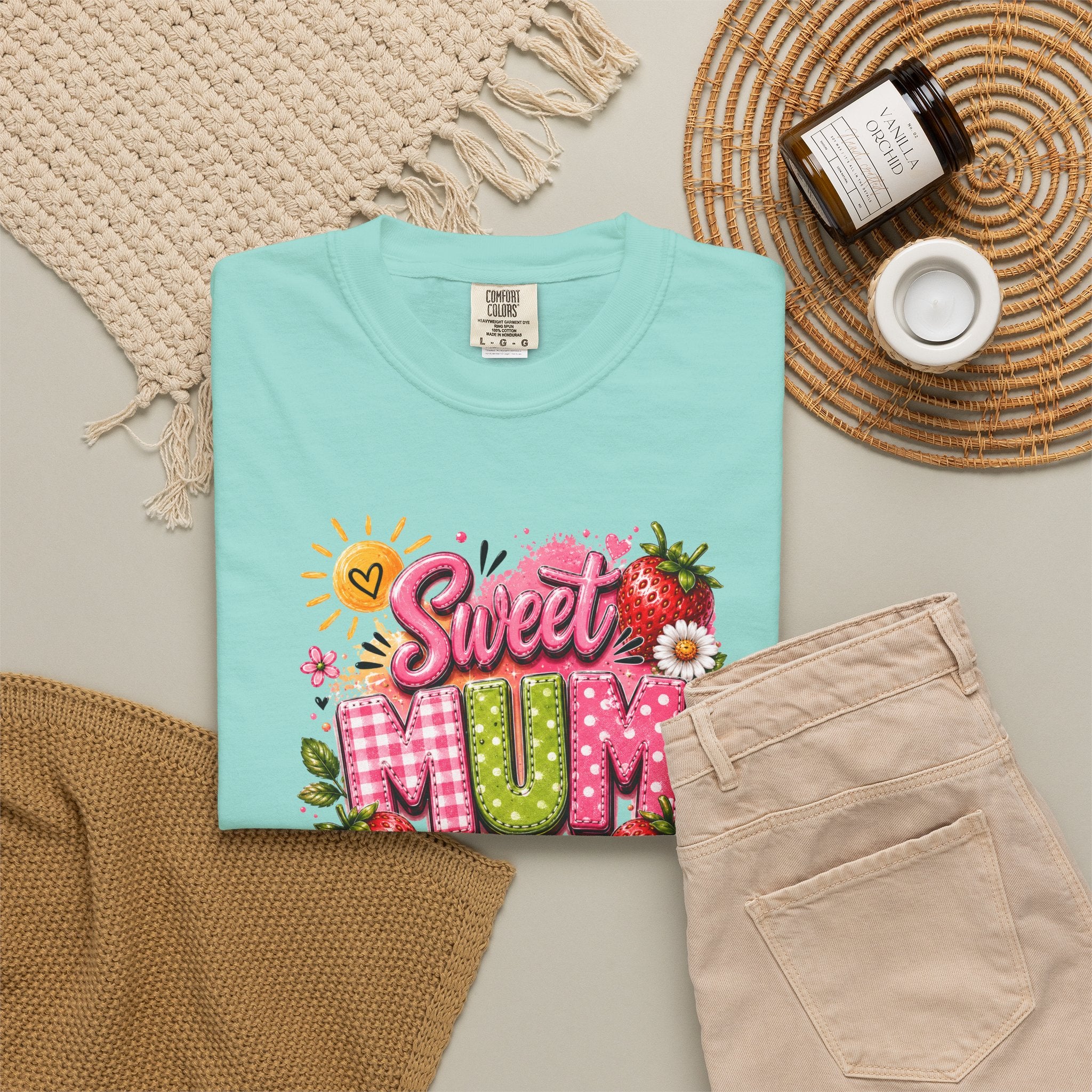 Sweet Mum T-Shirt — Floral Strawberry Mother's Day Tee