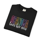 Grandma Loves Her Crew T-Shirt — Pastel Rainbow Grandma Gift