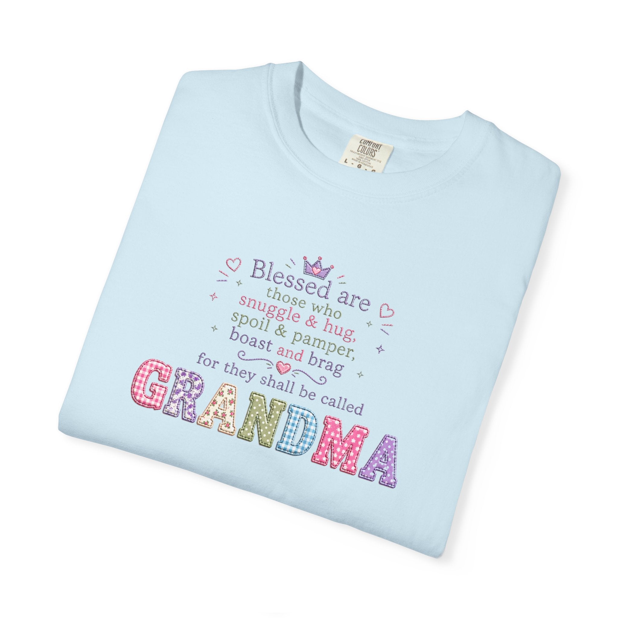 Grandma Floral Scripture T-Shirt — Blessed Are Those Who Are Pure in Heart
