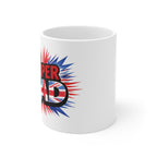 Super Dad Ceramic Coffee Mug — Union Jack themed Patriotic Red & Blue 11oz/15oz Father’s Day Gift