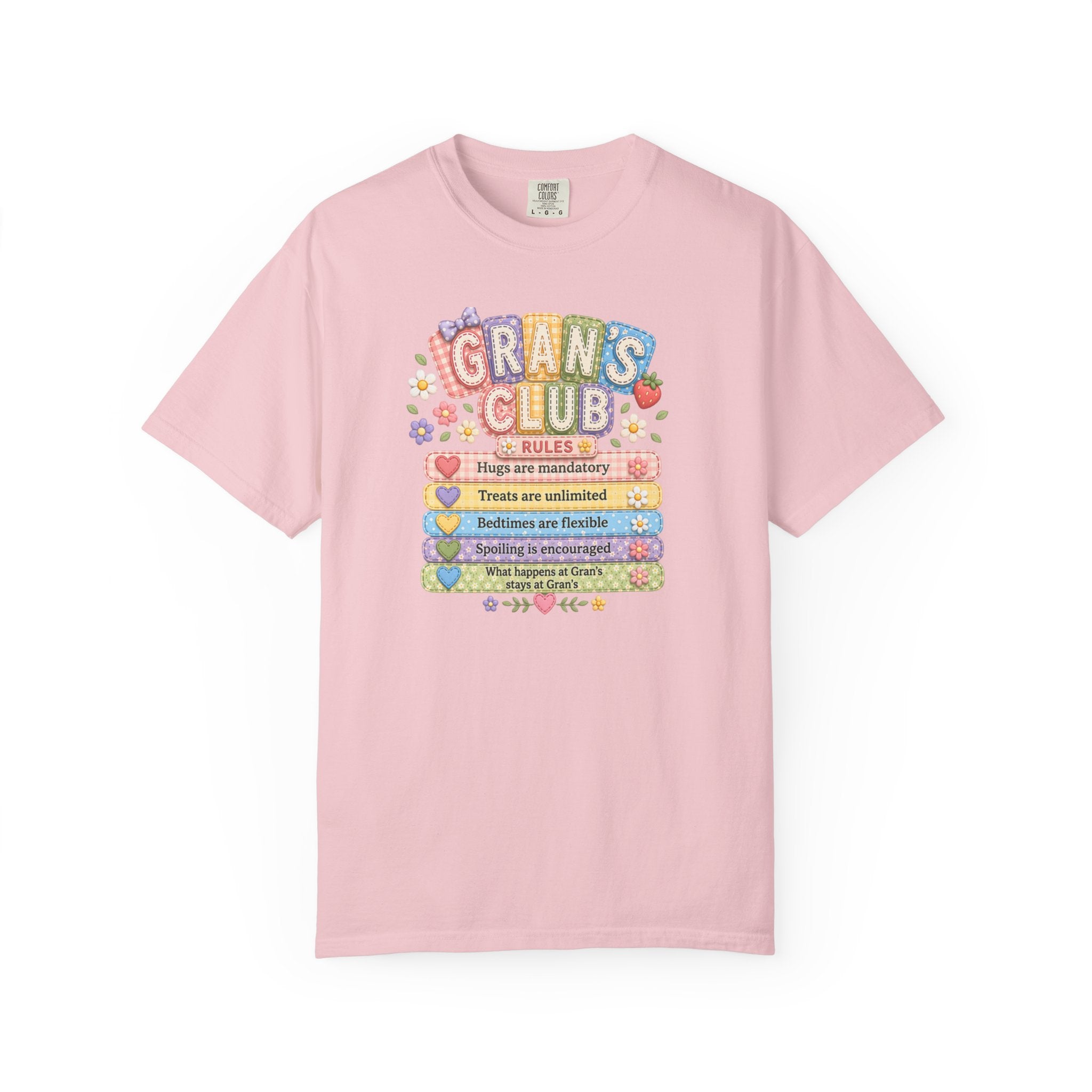 Grans Club Rules T-Shirt — Cute Floral Grandma Shirt, Funny Grandmother Gift for Mother's Day