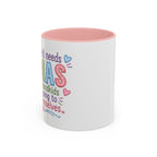Pink Accent Coffee Mug — "Every Child Needs Nanas" Glitter Love Grandma Gift (11/15oz)