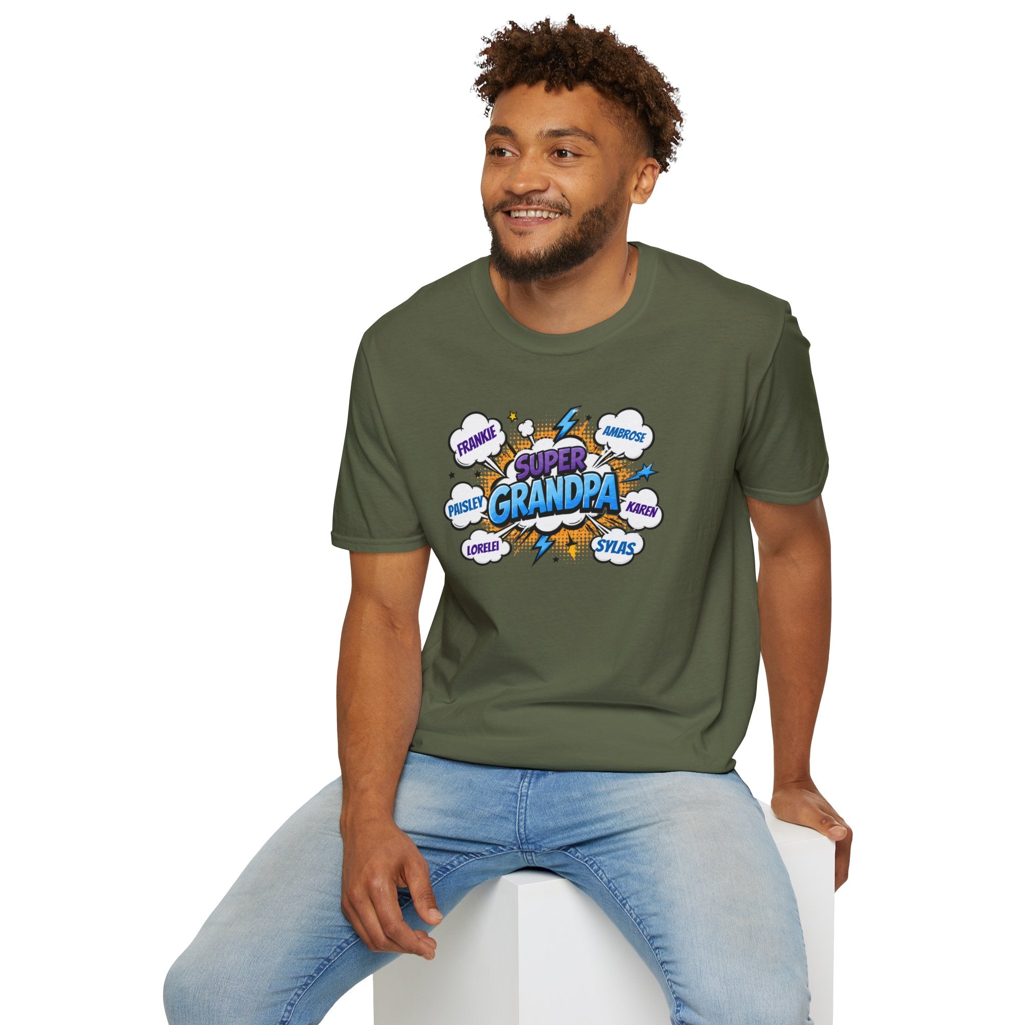 Super Grandpa Comic T-Shirt — "Super Grandpa" Funny Gift for Grandfathers