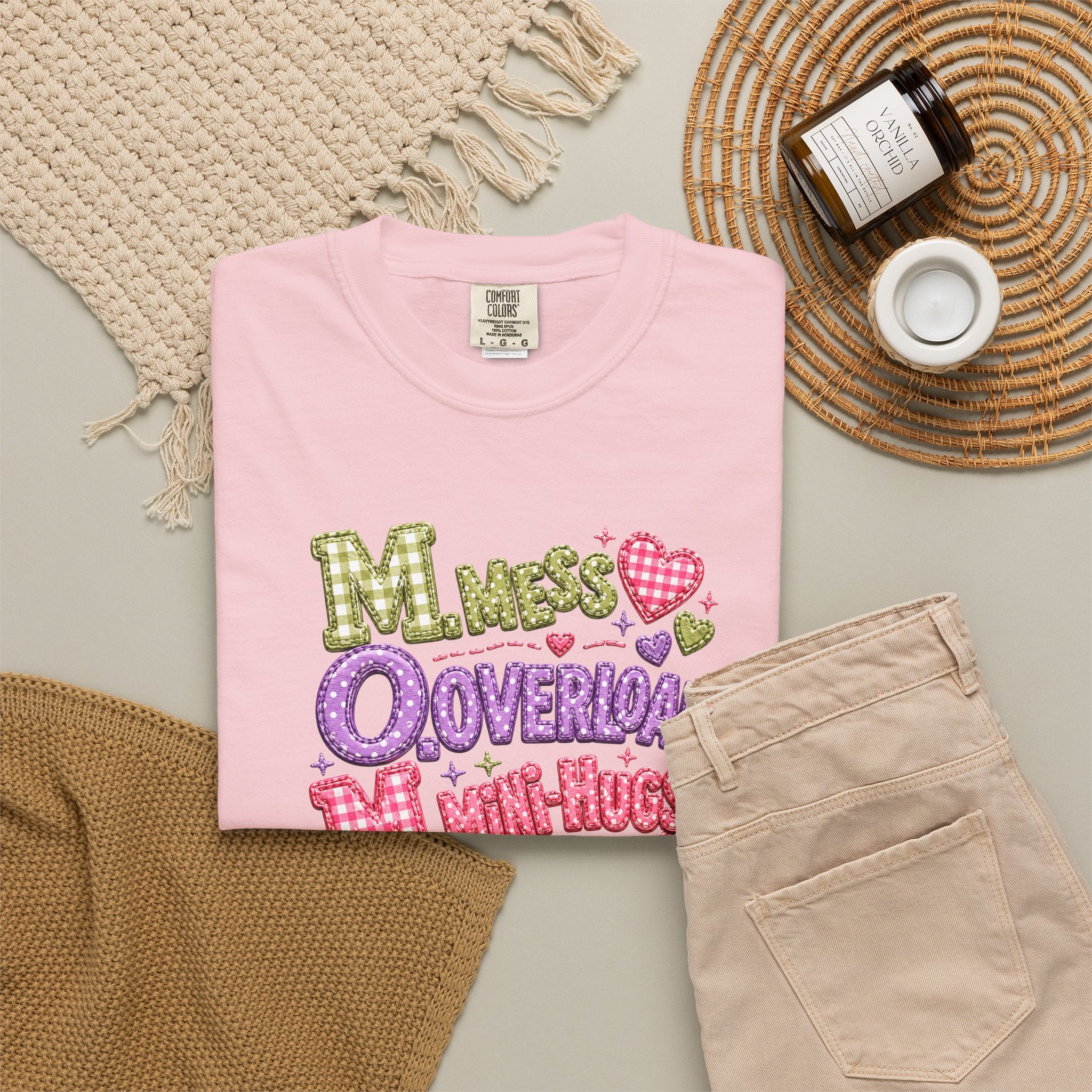 T‑Shirt — "Moms Overload Mini-Hugs" Cute Colorful Graphic Tee